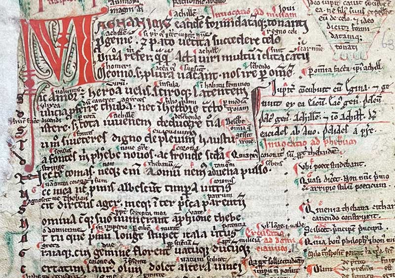 A section of a manuscript in Latin