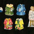 Image of a paper person in underwear with different cut out outfits