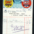 A receipt for boot polish: at the top is an image of two people each sitting on a round tin of polish