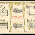 Six drawings of different bed frames with their dimensions underneath each