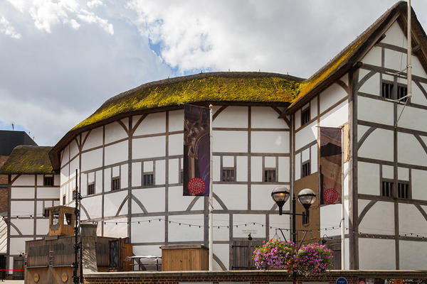 A round white building with exposed timbers